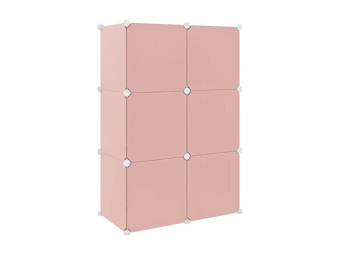 Armoire de rangement pour enfants avec 6 cubes Rose PP