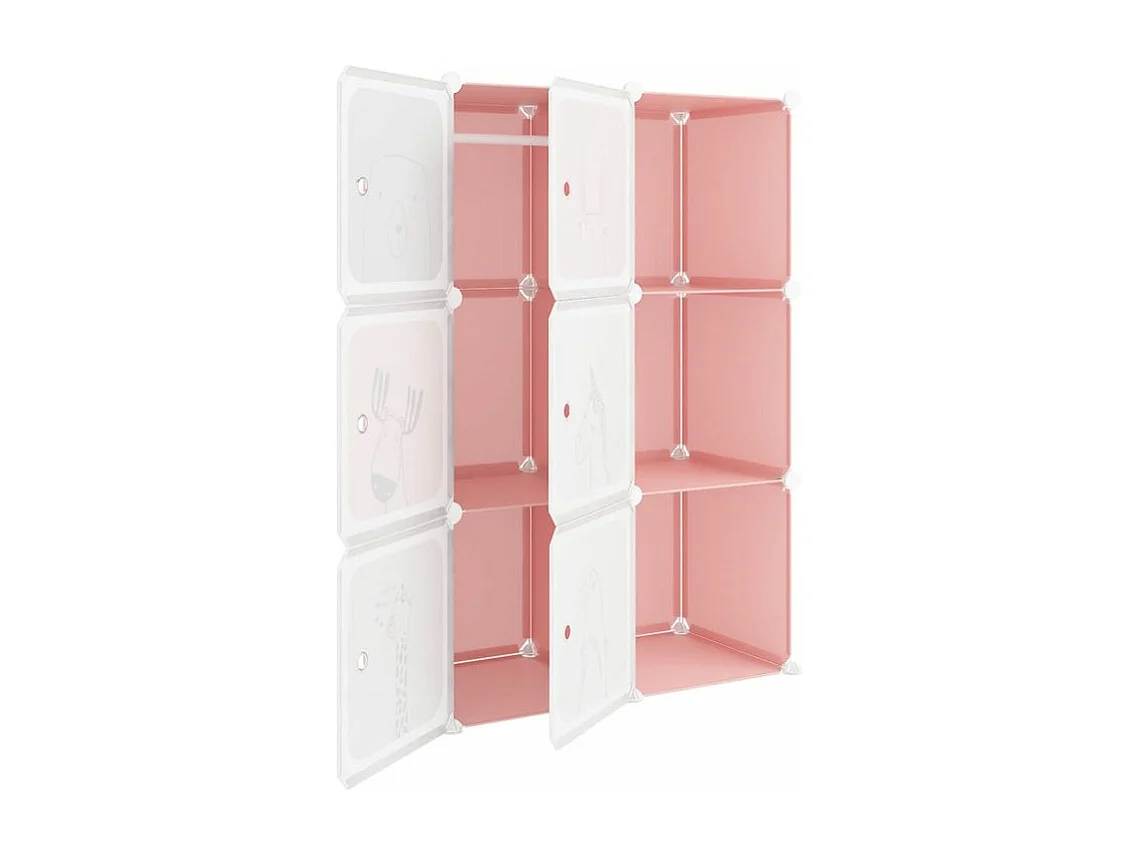 Armoire de rangement pour enfants avec 6 cubes Rose PP