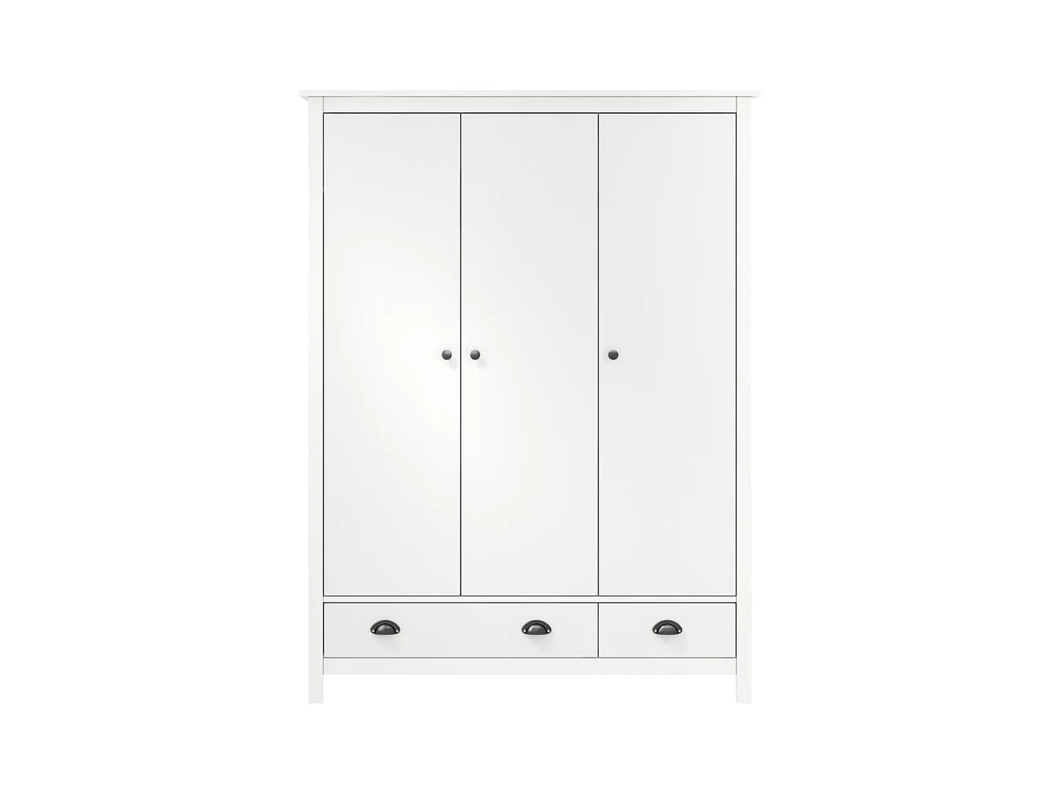 Garde-robe à 3 portes Hill Range Blanc 127x50x170 Pin solide 2