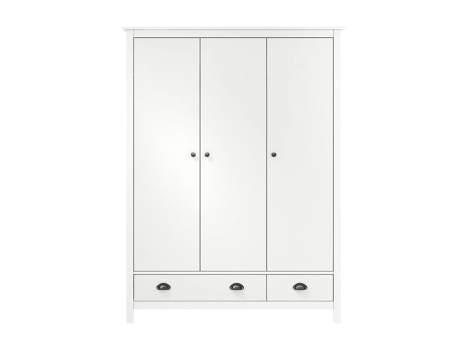 Garde-robe à 3 portes Hill Range Blanc 127x50x170 Pin solide 2