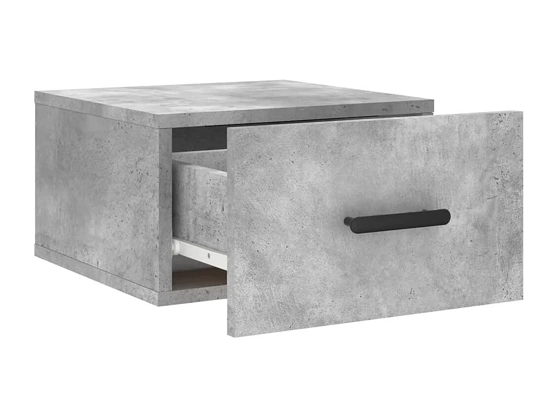 Table de chevet murale gris béton 35x35x20