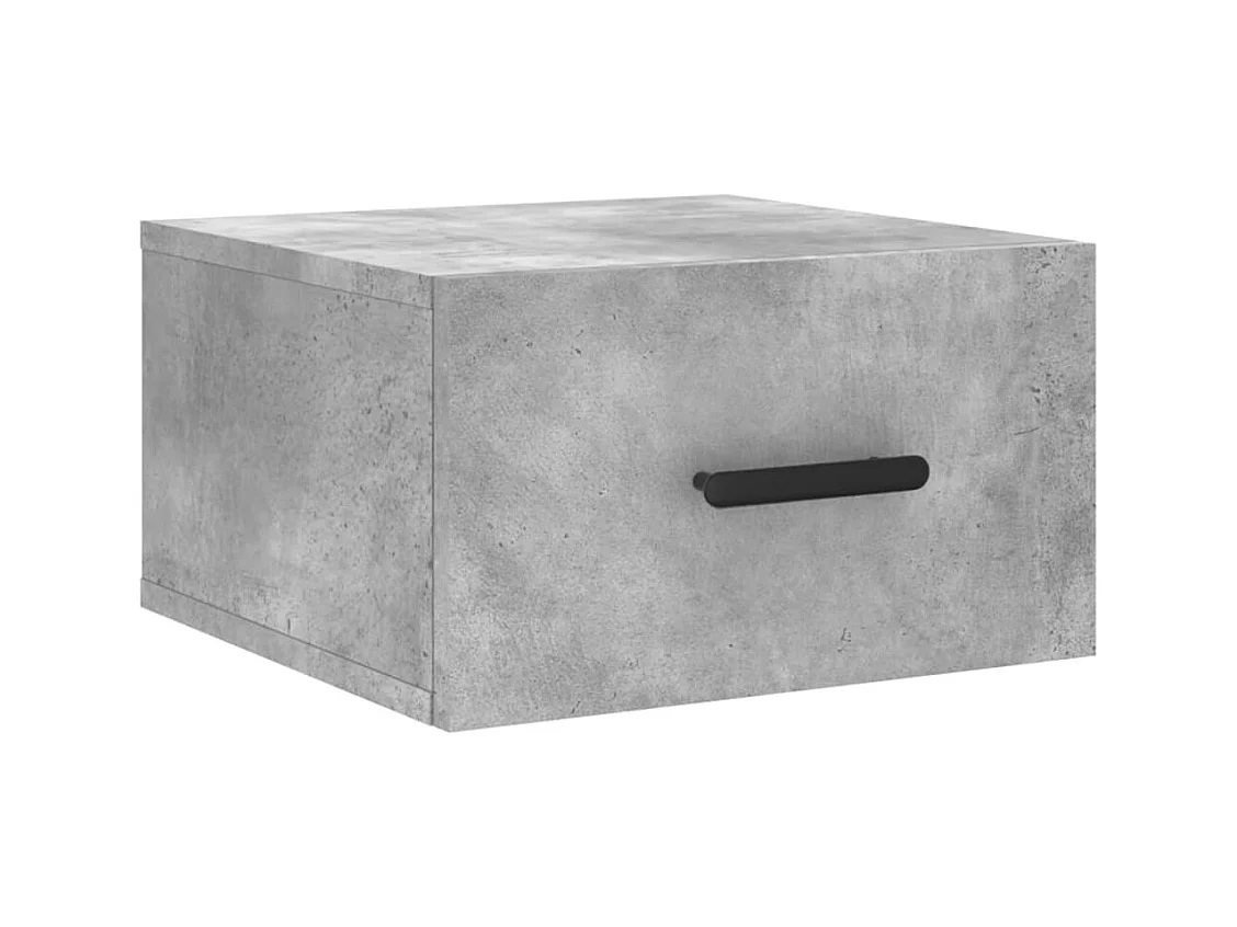 Table de chevet murale gris béton 35x35x20