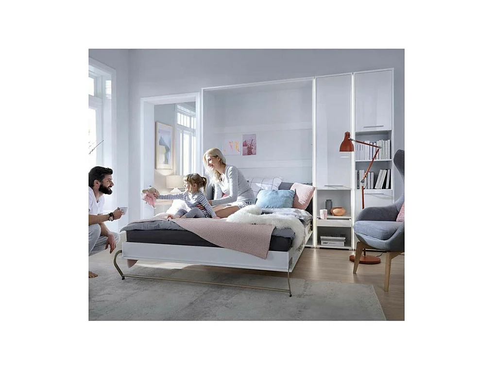 Colonne de rangement avec étagères blanc brillant Noby 45cm