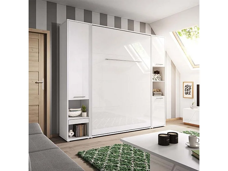 Colonne de rangement avec étagères blanc brillant Noby 45cm