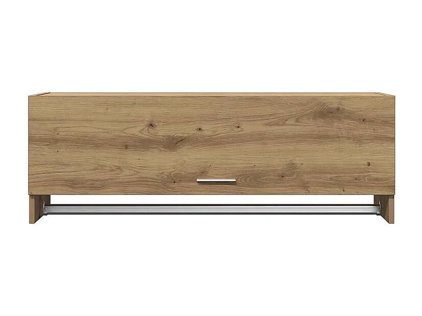 Meuble d’entrée mural avec penderie 100cm – Modèle Refleta-Marron clair