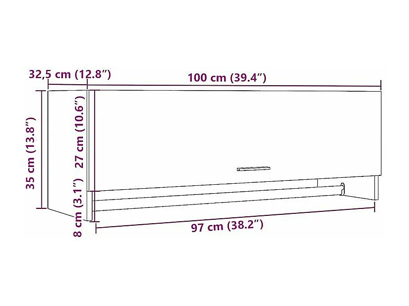 Garde-robe vieux bois 100x32,5x35 bois d'ingénierie