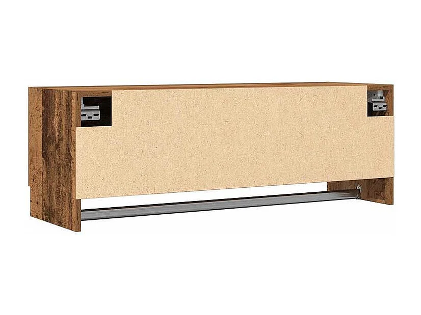 Meuble d’entrée mural avec penderie 100cm – Modèle Refleta-Marron noisette