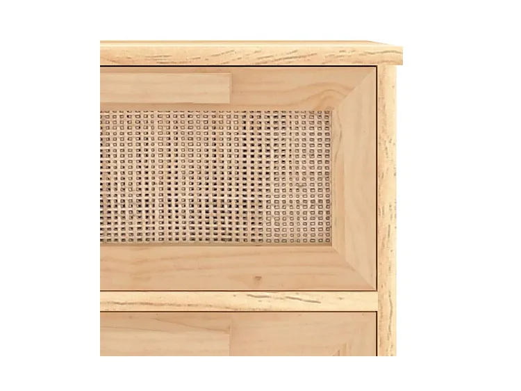 Chiffonnier en bois avec 4 tiroirs en Rotin naturel 40cm - Modèle Kaliga-Couleur Naturel