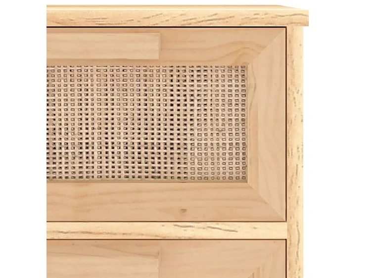 Chiffonnier en bois avec 4 tiroirs en Rotin naturel 40cm - Modèle Kaliga-Couleur Naturel