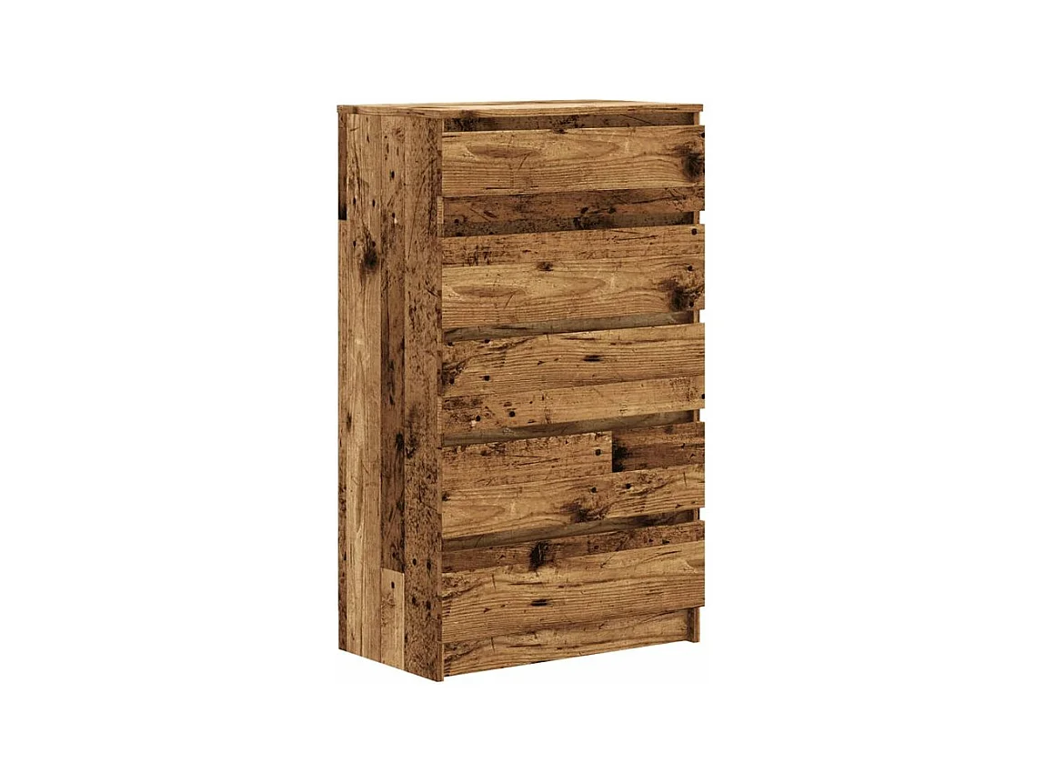 Commode haute 5 tiroirs Klasko 60cm - Bois d'ingénierie-Couleur Marron clair