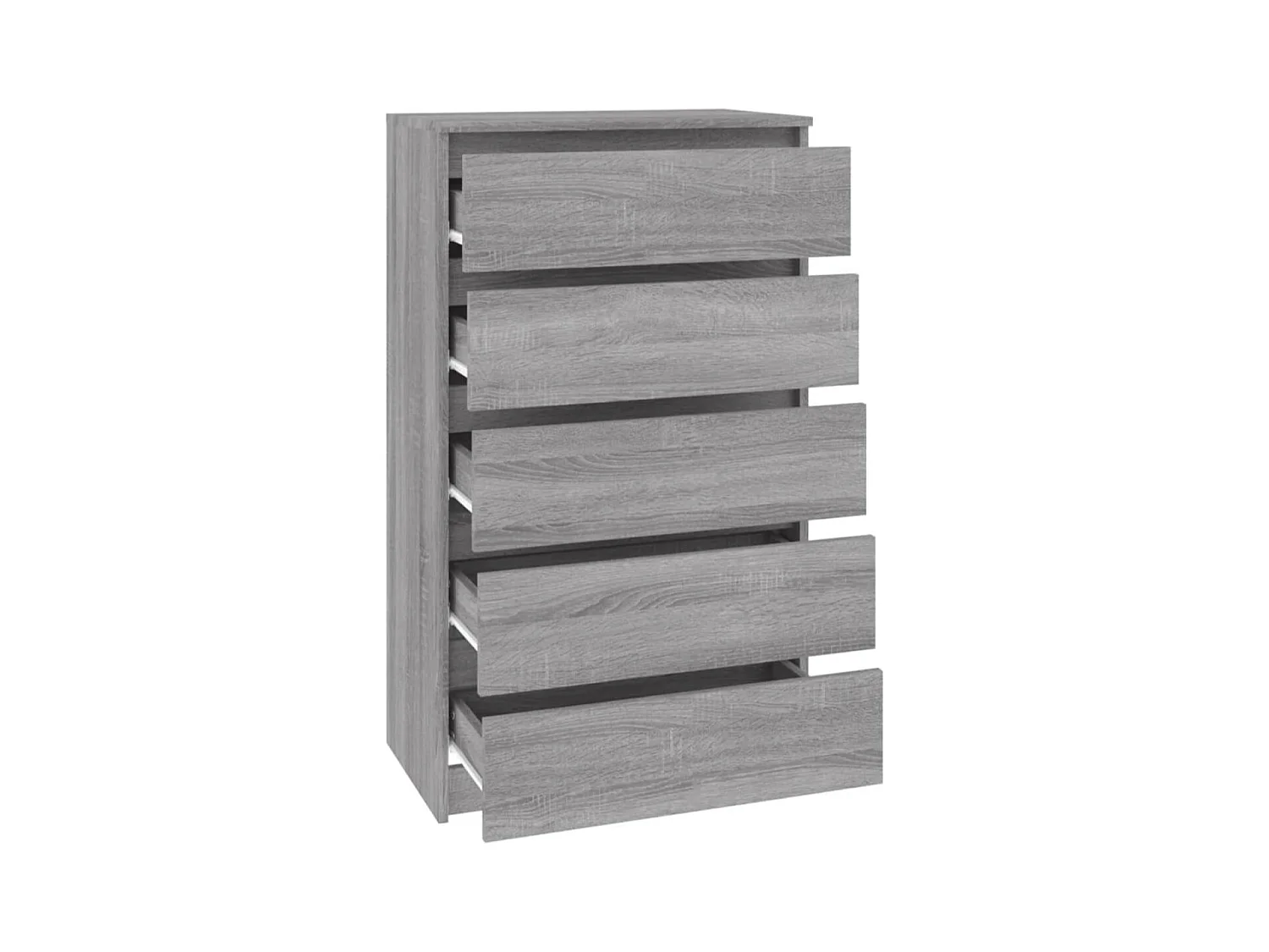 Commode haute 5 tiroirs Klasko 60cm - Bois d'ingénierie-Couleur Blanc