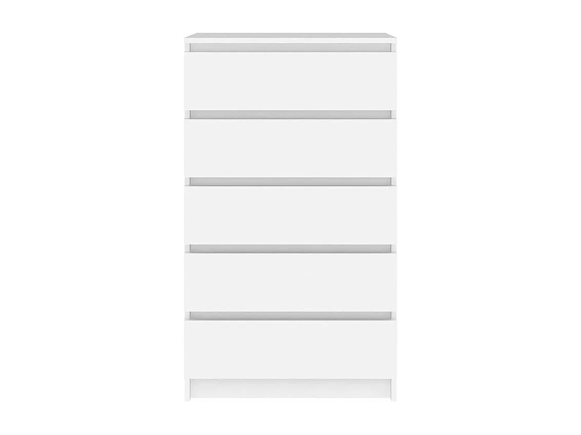 Commode haute 5 tiroirs Klasko 60cm - Bois d'ingénierie-Couleur Blanc
