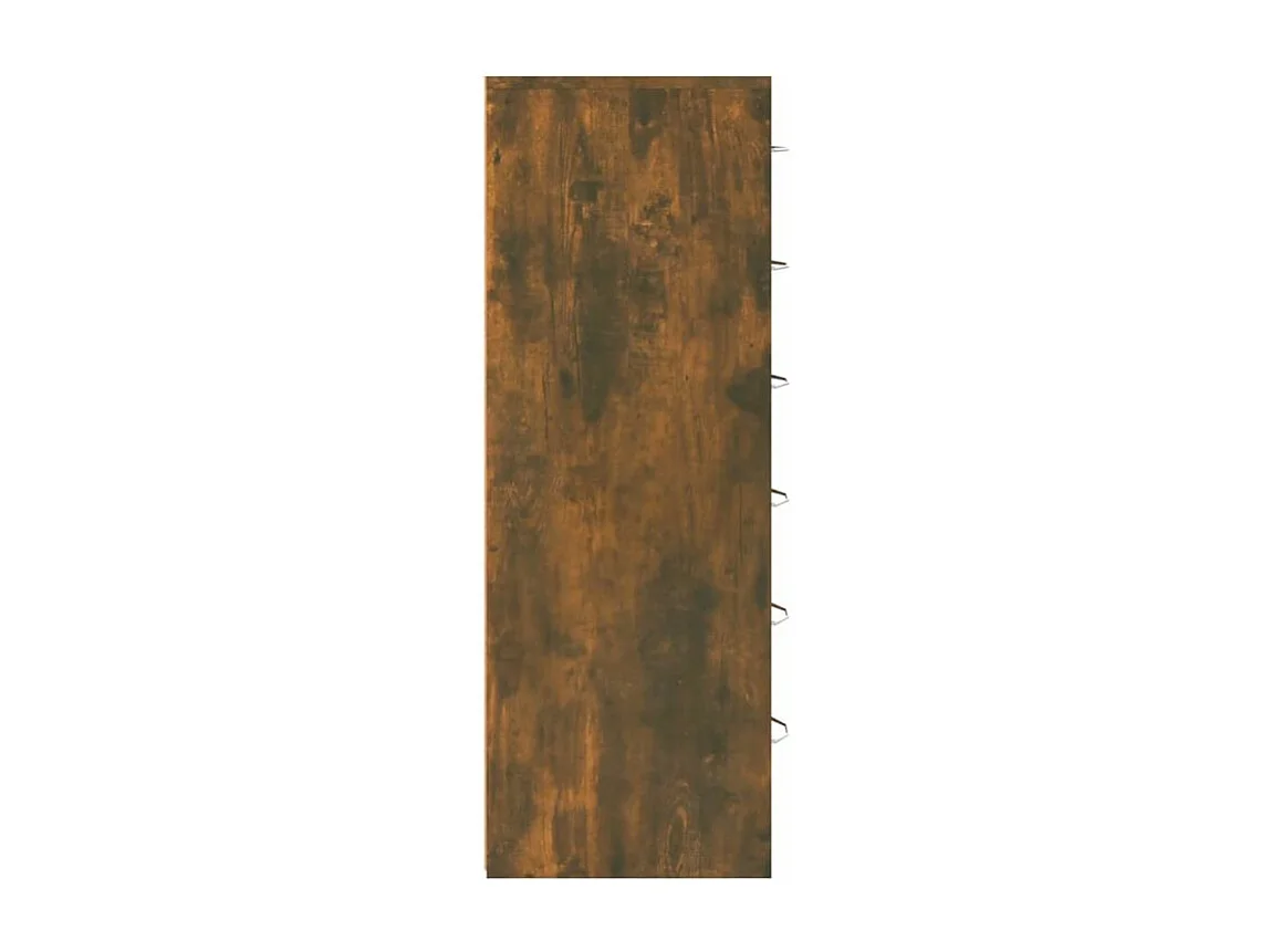 Chiffonnier 6 tiroirs en bois Homy 50cm - Le rangement pratique-Couleur Marron fumé