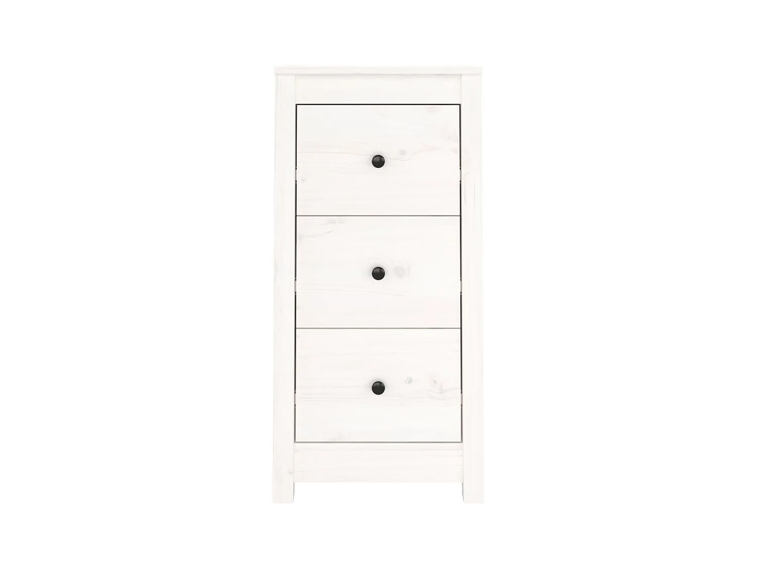 Chiffonnier Blanc 40x35x80 Bois massif de pin 2