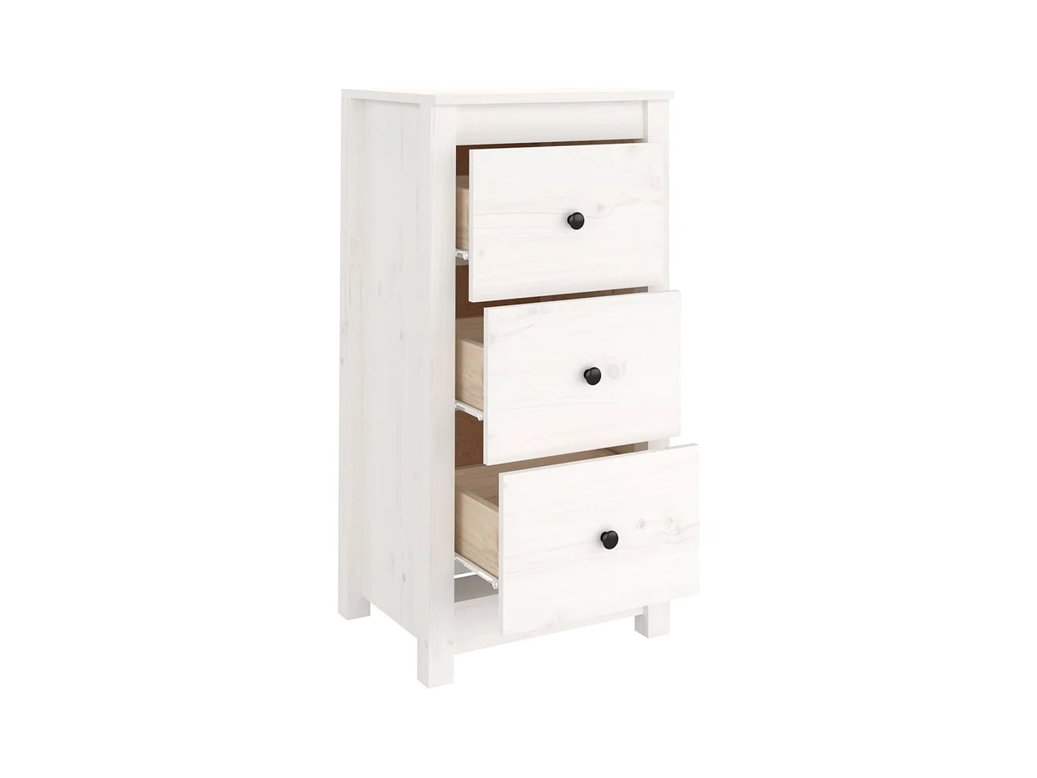 Chiffonnier Blanc 40x35x80 Bois massif de pin 2