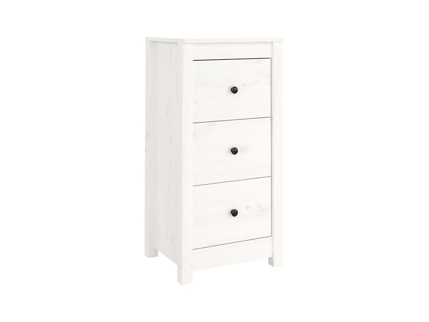 Chiffonnier Blanc 40x35x80 Bois massif de pin 2