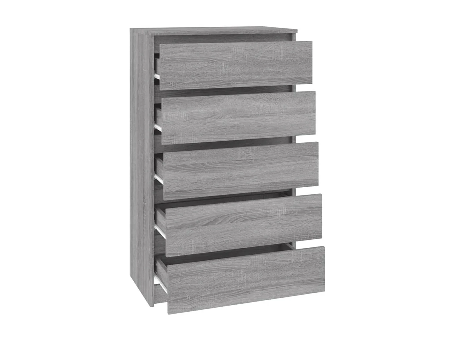 Commode haute 5 tiroirs Klasko 60cm - Bois d'ingénierie-Couleur Marron noisette