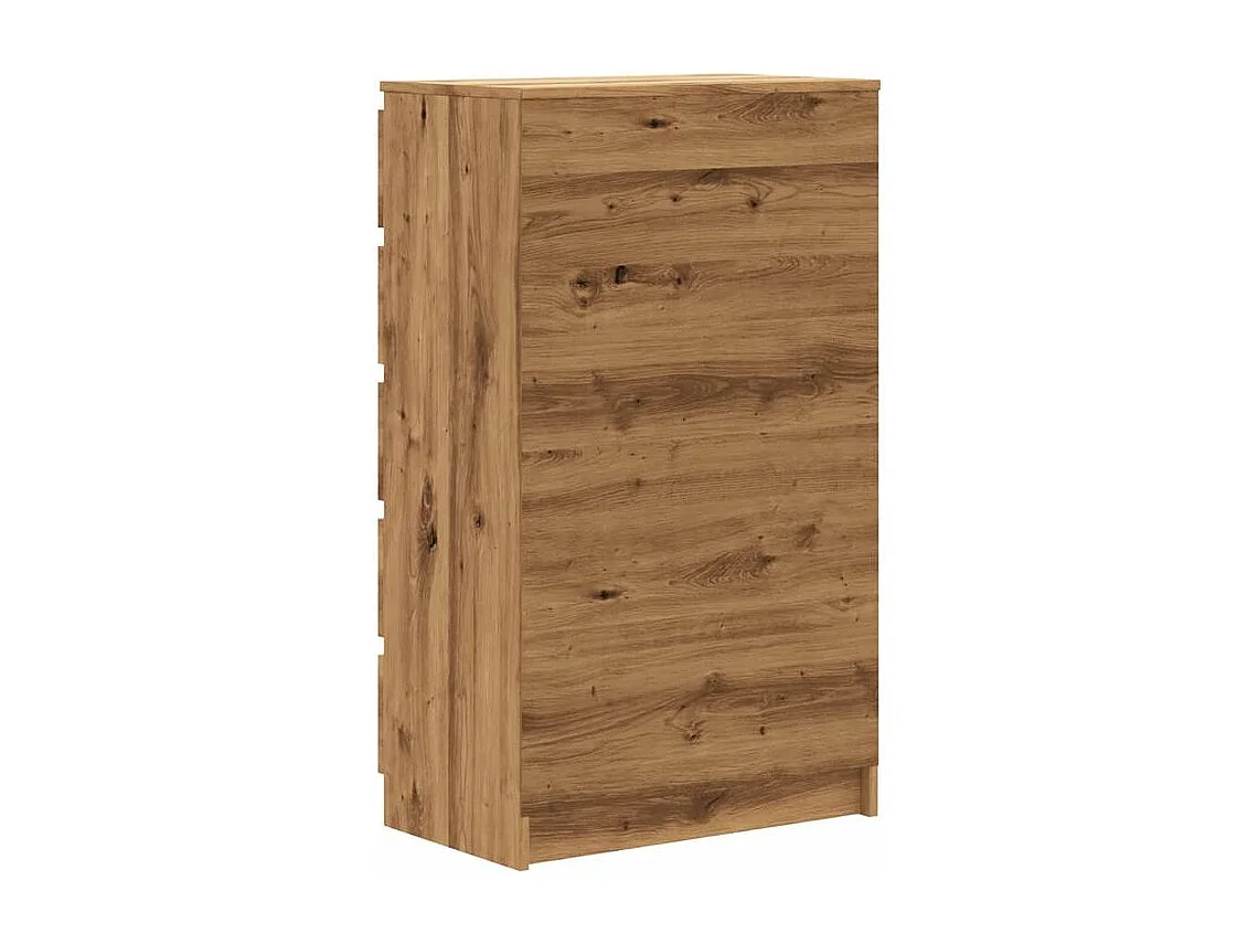 Commode haute 5 tiroirs Klasko 60cm - Bois d'ingénierie-Couleur Marron noisette