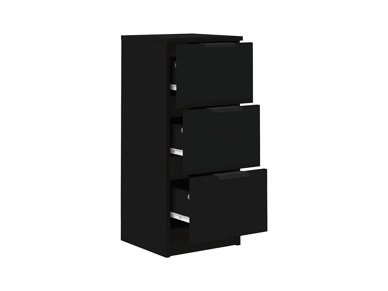 Chiffonnier noir 30x30x70 bois d'ingénierie