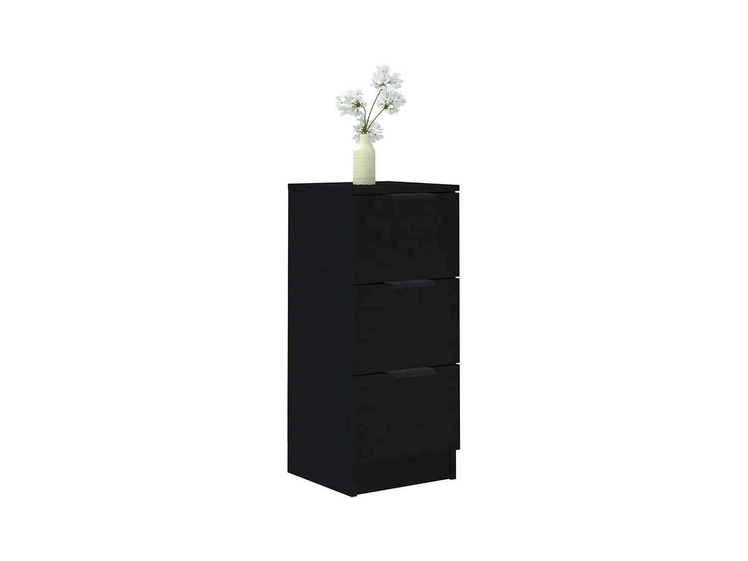 Chiffonnier noir 30x30x70 bois d'ingénierie
