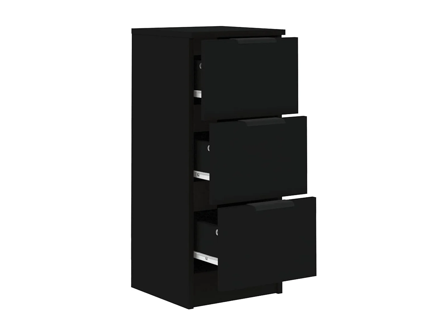 Chiffonnier noir 30x30x70 bois d'ingénierie