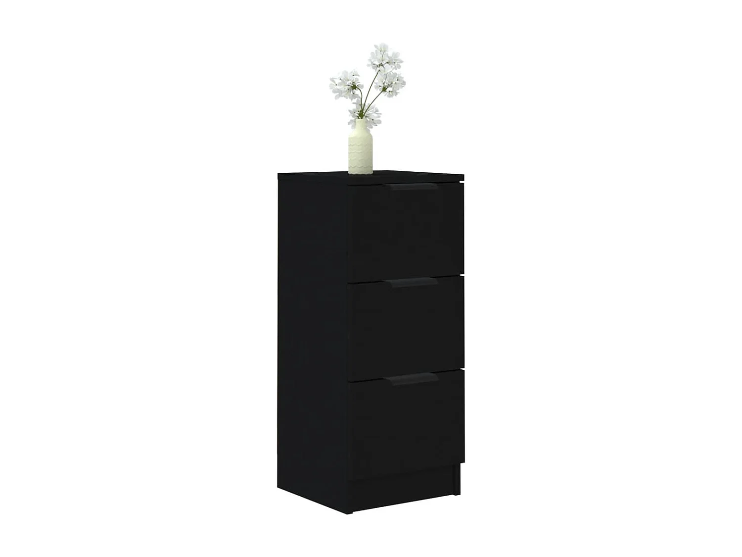 Chiffonnier noir 30x30x70 bois d'ingénierie