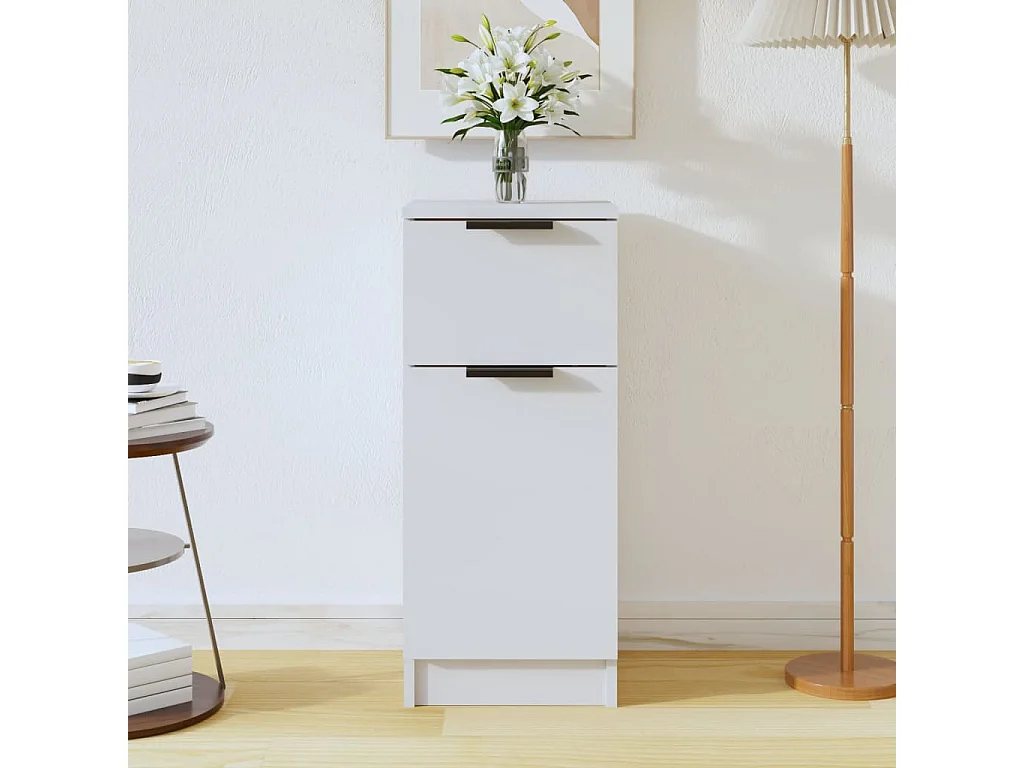 Chiffonnier Blanc 30x30x70 Bois d'ingénierie