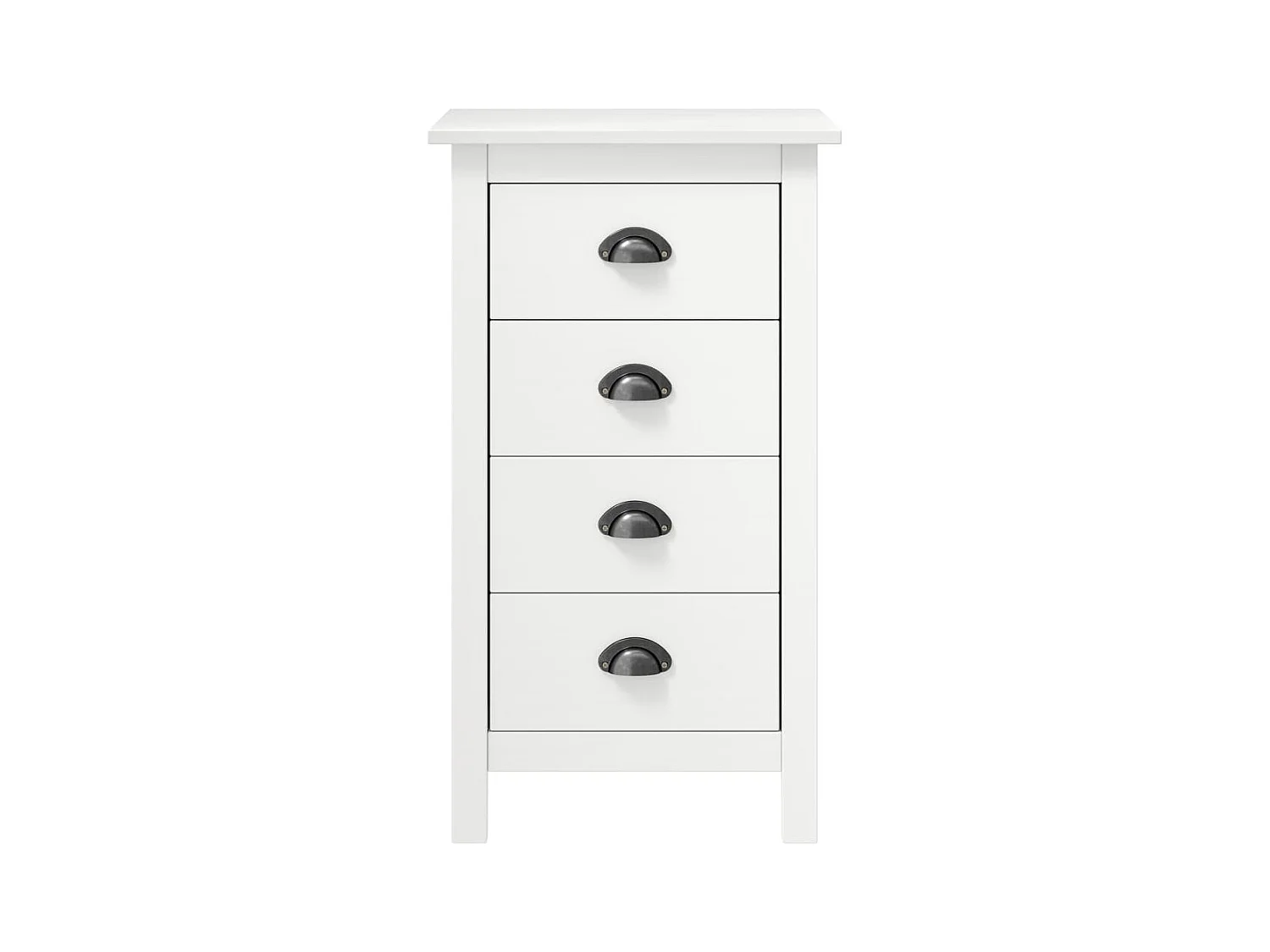 Chiffonnier Hill Range Blanc 46x35x80 Bois de pin solide