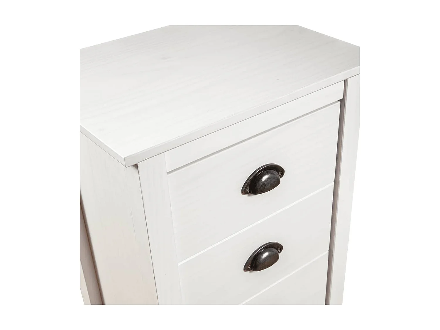 Chiffonnier Hill Range Blanc 46x35x80 Bois de pin solide