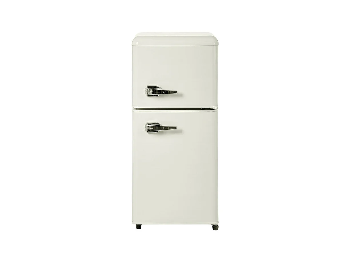 Réfrigérateur 22L+38L, double porte avec LED et pieds réglables, classe E, -27°C-13°C, 102 kWh/an, Blanc, 42x45.5x88.8cm
