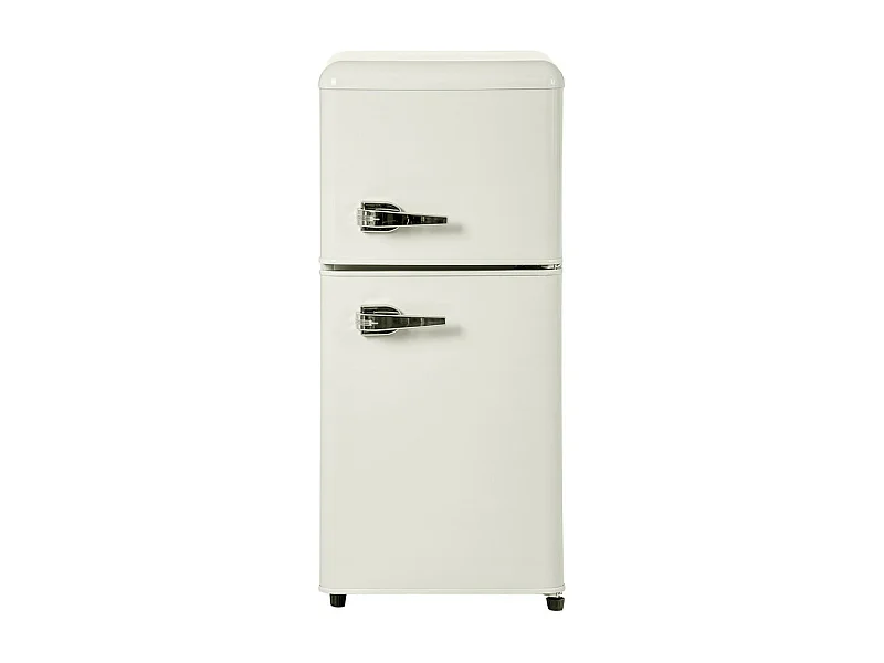 Kühlschrank 22L+38L, Doppeltür mit LED und verstellbaren Füßen, Klasse E, -27°C-13°C, 102 kWh/Jahr, Weiß, 42x45.5x88.8cm