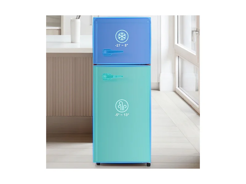 Frigorífico 28L+64L, -27°C~13°C, 116 kWh/ano, 45dB, eficiência energética D, Vermelho, 41x45.5x105.5cm