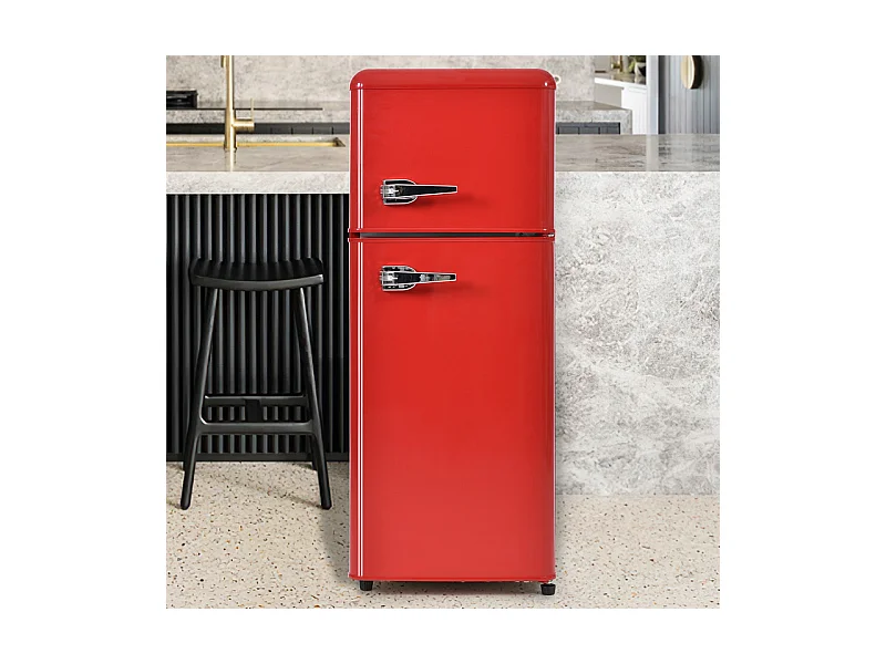 Frigorífico 28L+64L, -27°C~13°C, 116 kWh/ano, 45dB, eficiência energética D, Vermelho, 41x45.5x105.5cm