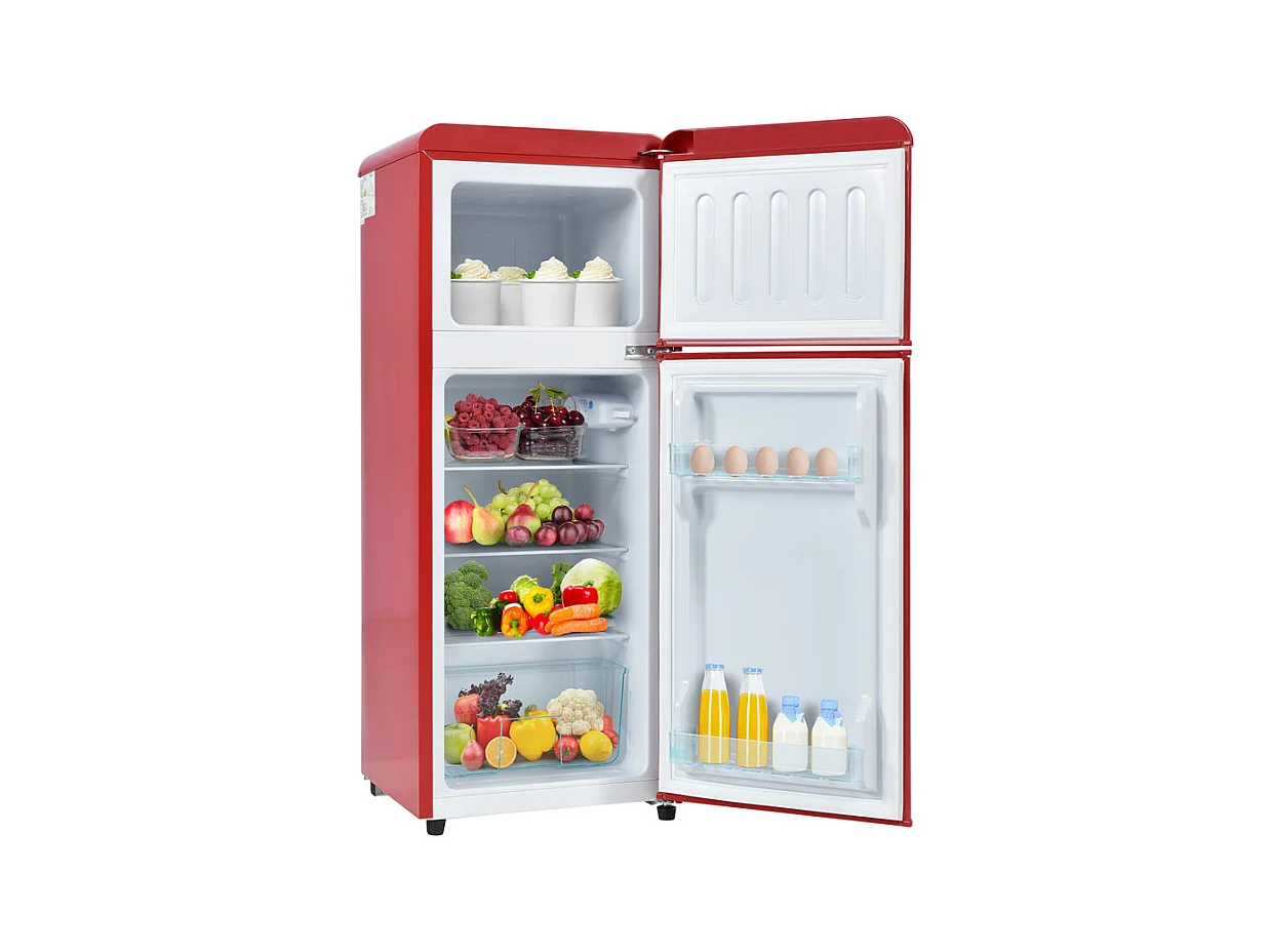 Frigorífico 28L+64L, -27°C~13°C, 116 kWh/ano, 45dB, eficiência energética D, Vermelho, 41x45.5x105.5cm