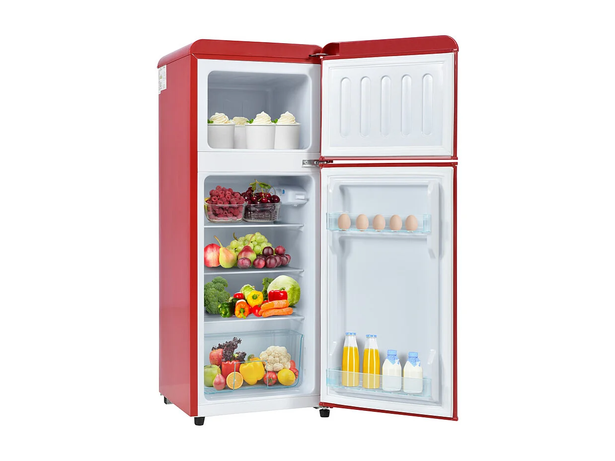 Réfrigérateur 28L+64L,  -27°C~13°C, 116 kWh/an, 45dB, efficacité énergétique D, Rouge, 41x45.5x105.5cm
