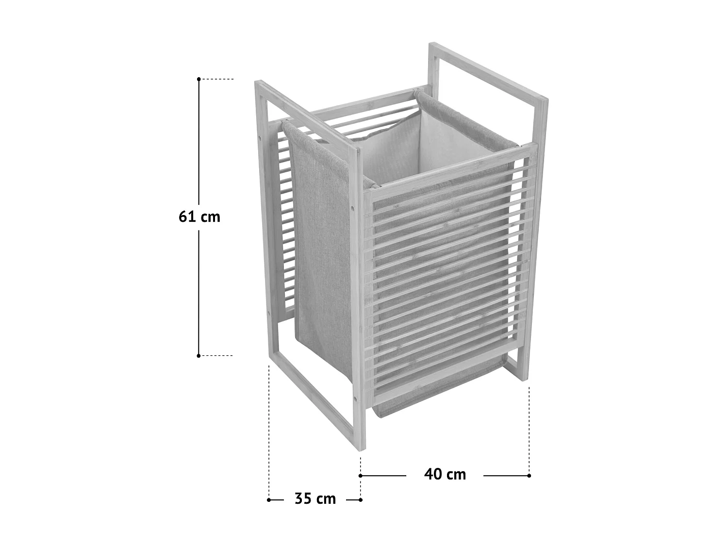 Panier à linge SVITA ILMA, coffre à linge, conteneur à linge pour linge sale, bambou