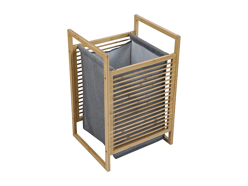 Panier à linge SVITA ILMA, coffre à linge, conteneur à linge pour linge sale, bambou