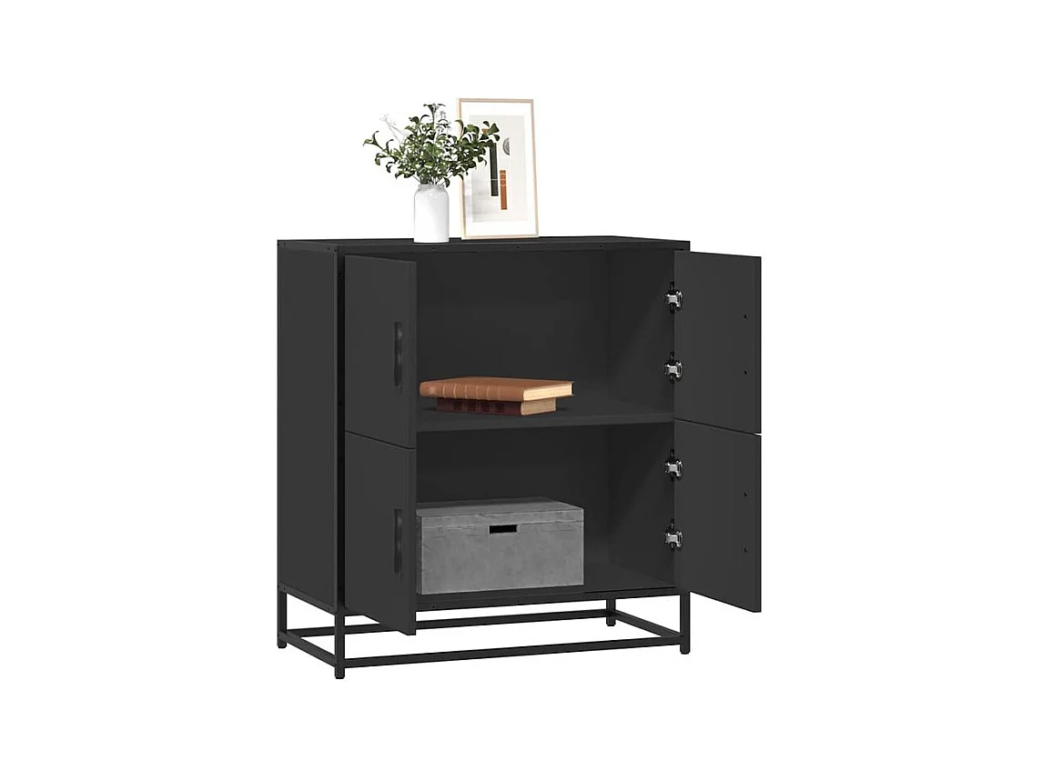 Buffet noir 68x35x76 bois d'ingénierie