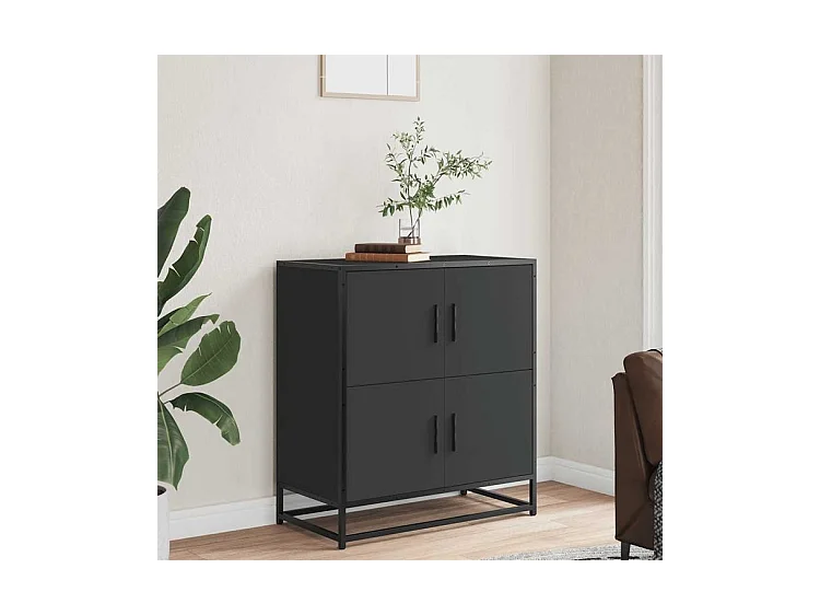 Buffet noir 68x35x76 bois d'ingénierie