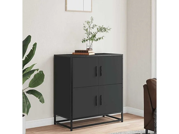 Buffet noir 68x35x76 bois d'ingénierie