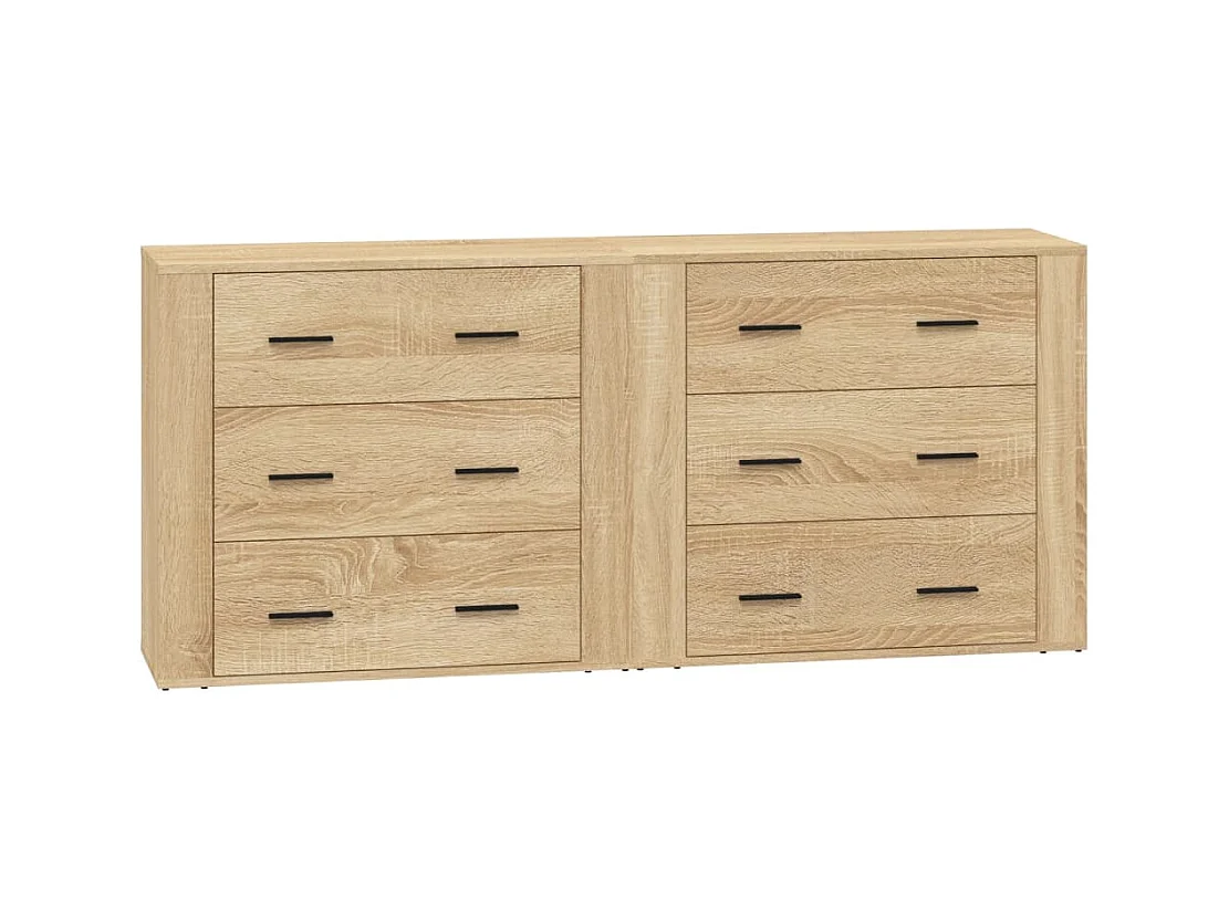Buffets 2 pcs chêne sonoma bois d'ingénierie