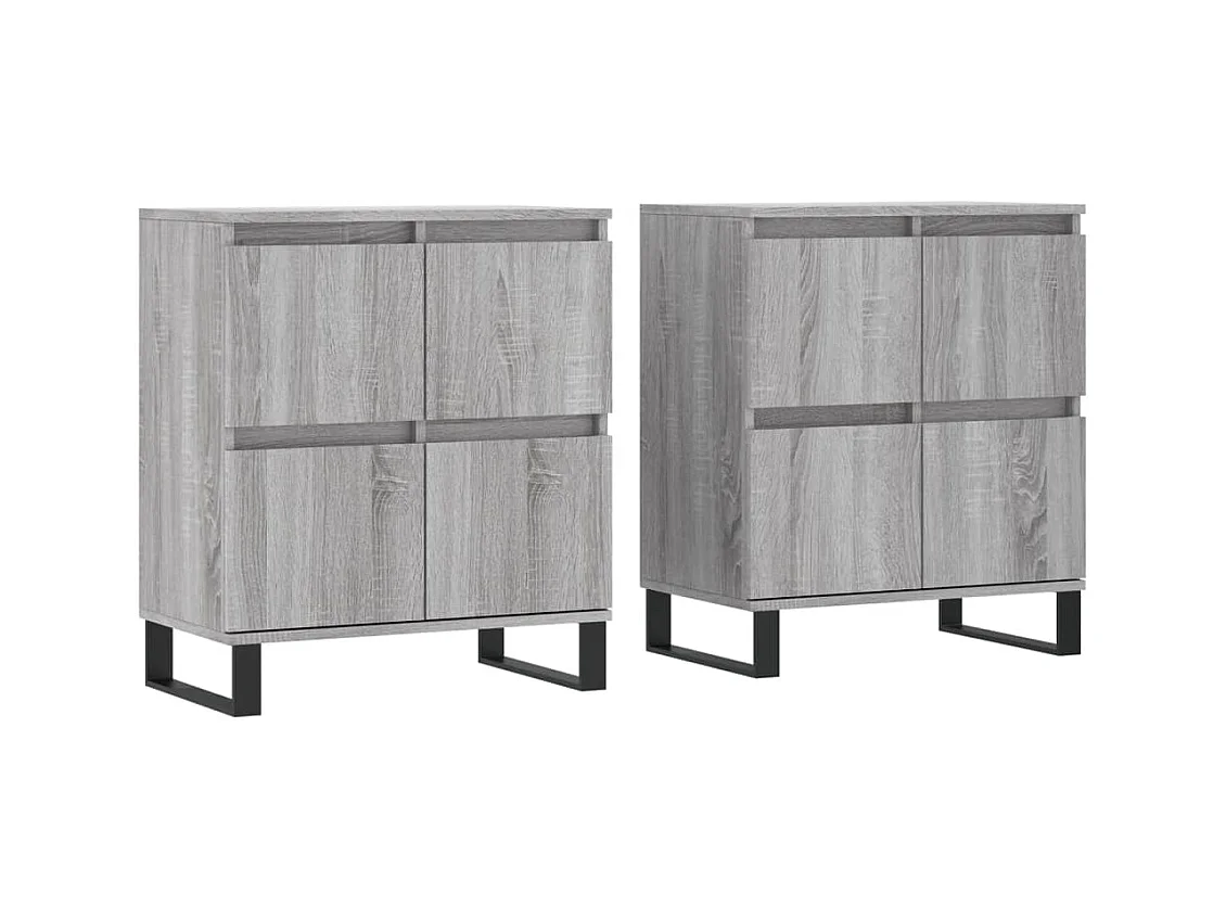 Buffets 2 pcs sonoma gris bois d'ingénierie
