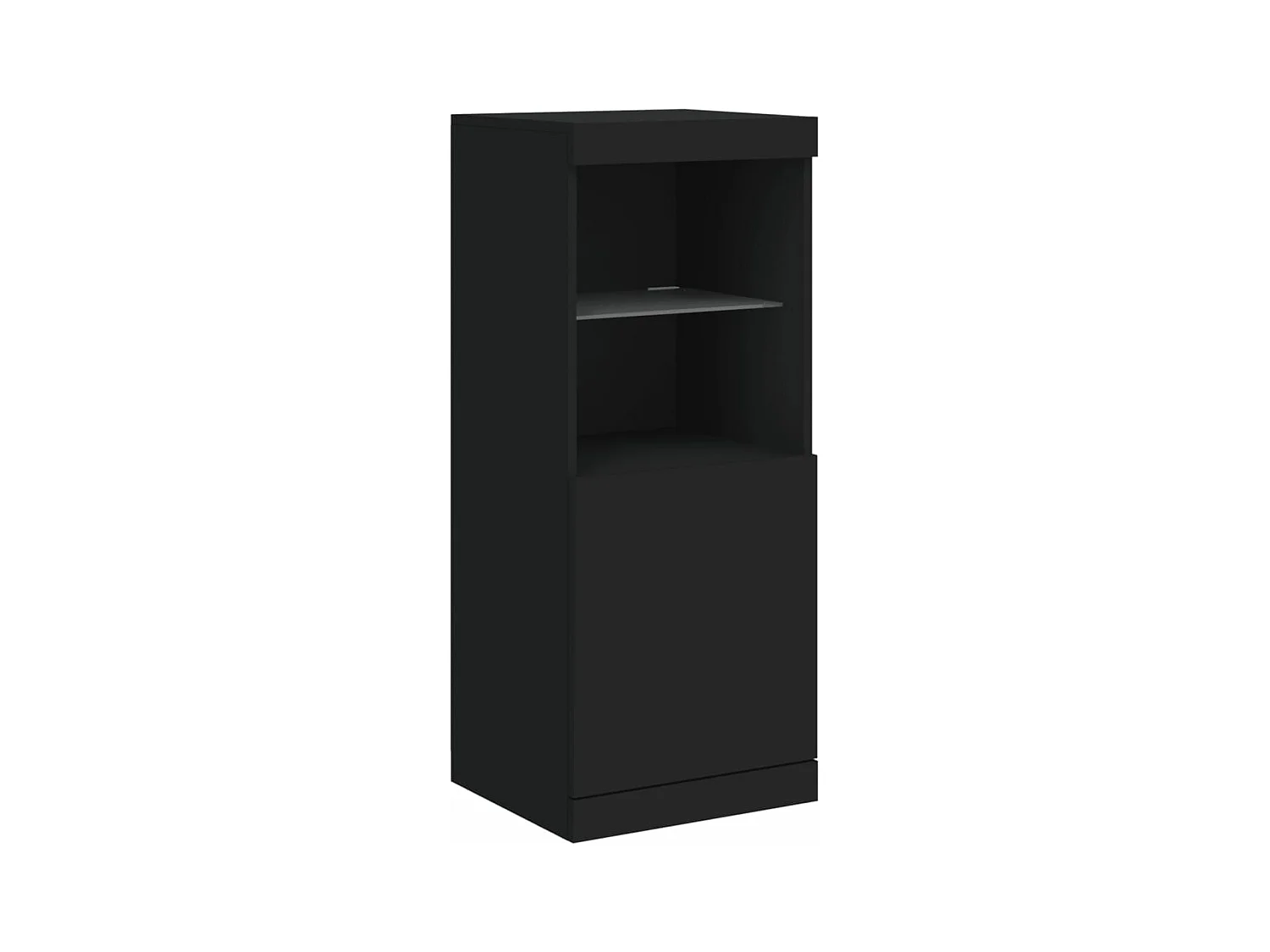 Buffets avec lumières LED 3 pcs noir bois d'ingénierie