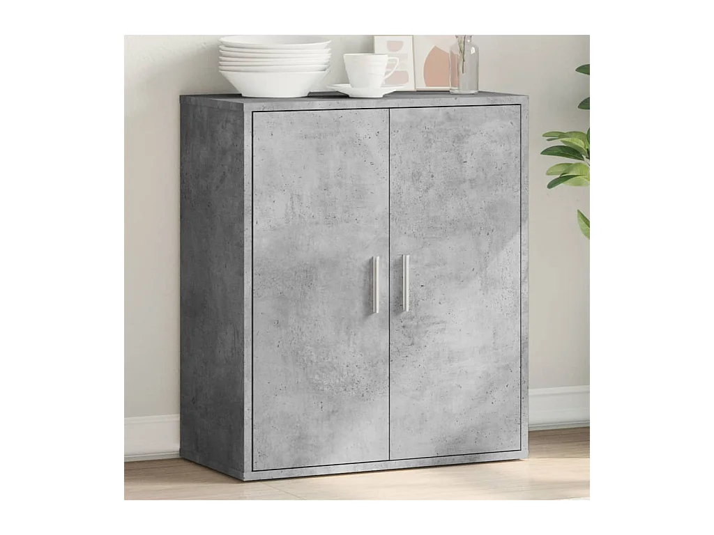 Buffet gris béton 79x38x80 bois d'ingénierie