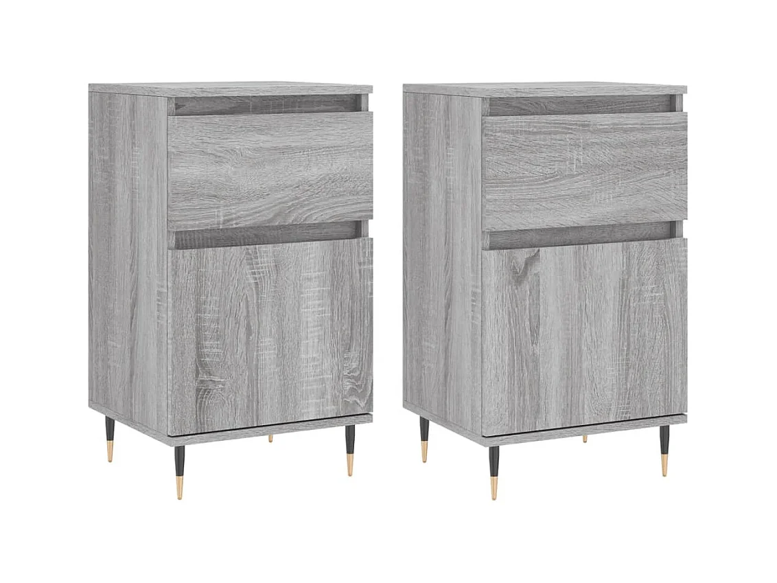 Buffets 2 pcs sonoma gris 40x35x70 bois d'ingénierie