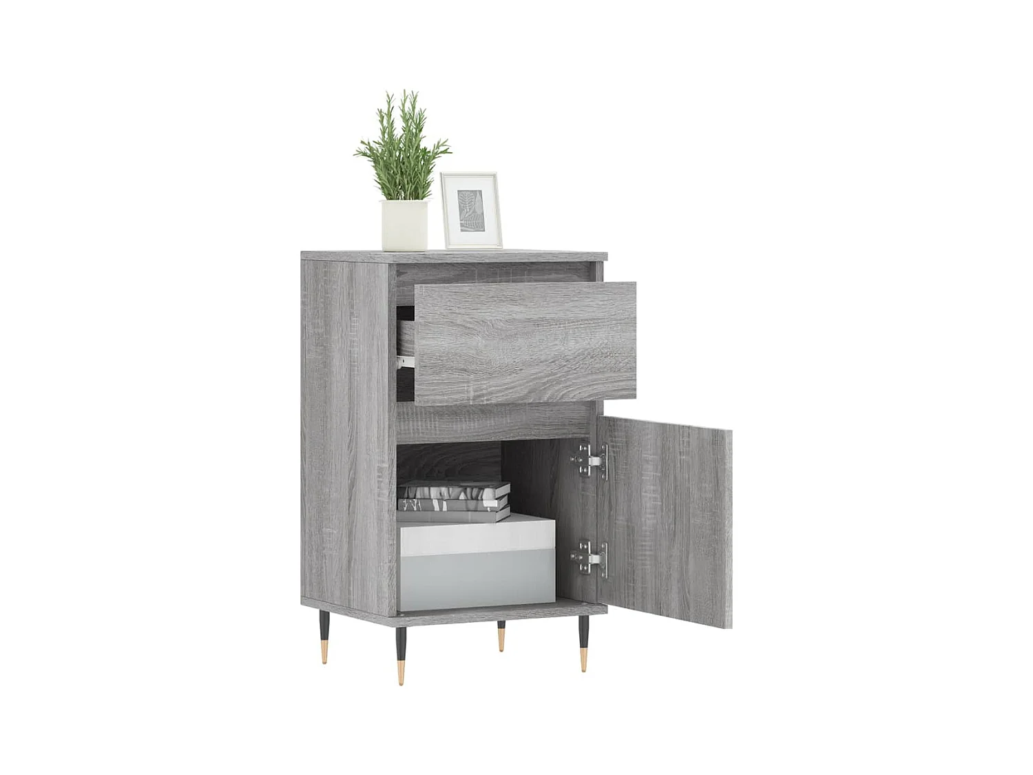 Buffets 2 pcs sonoma gris 40x35x70 bois d'ingénierie