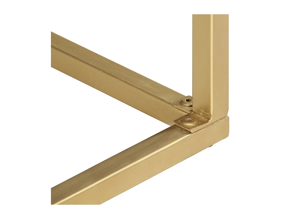 Table console Noir et doré 90x30x75 Bois de manguier massif