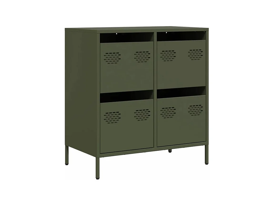 Buffet vert olive 68x39x73,5 acier laminé à froid