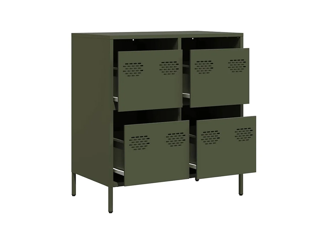 Buffet vert olive 68x39x73,5 acier laminé à froid