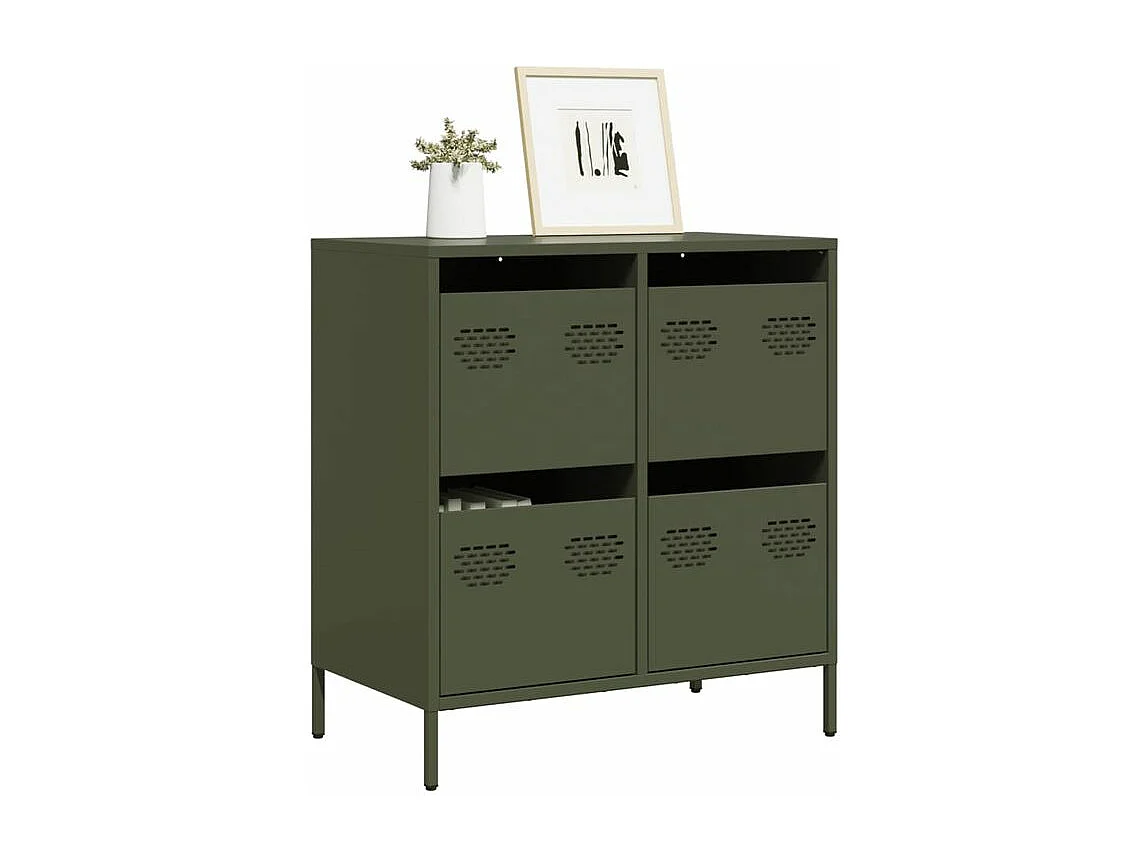 Buffet vert olive 68x39x73,5 acier laminé à froid